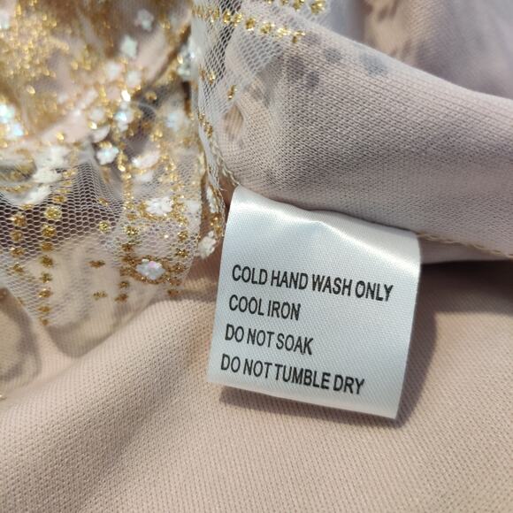 Hello Molly Match Me Dress Size M Pale Pink Wedding Dance Sparkly Fairy Romantic - Picture 12 of 16